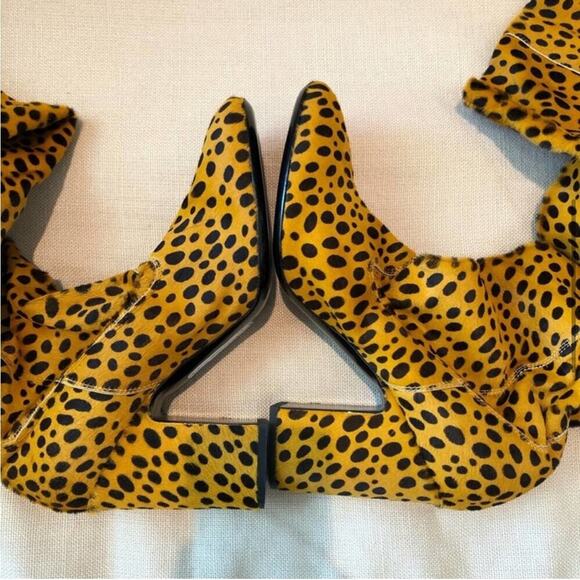 NWOT AGL Leopard Print Calf Skin Over The Knee Boots - Picture 5 of 11